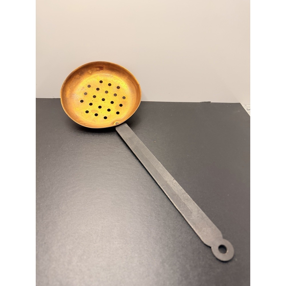 Antique Style Copper & Wrought Iron Skimmer Ladle Wall Hanging Kitchen Decor